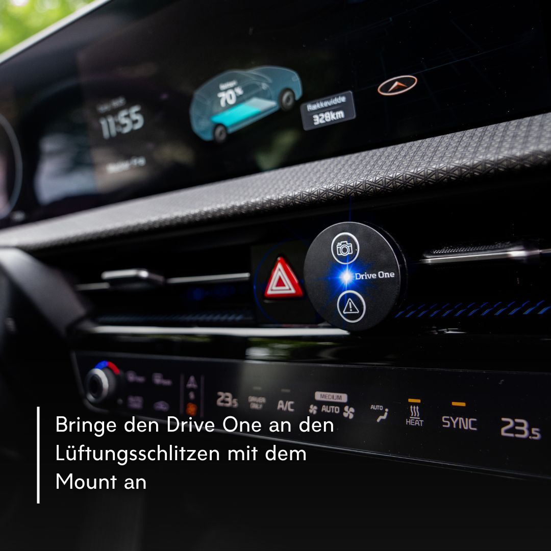 Drive One Blitzerwarner - Radarwarner + Drive One Mount für Smartphones/Verkehrsalarm - Das perfekte Duo für Dein Autozubehör – 1 Set